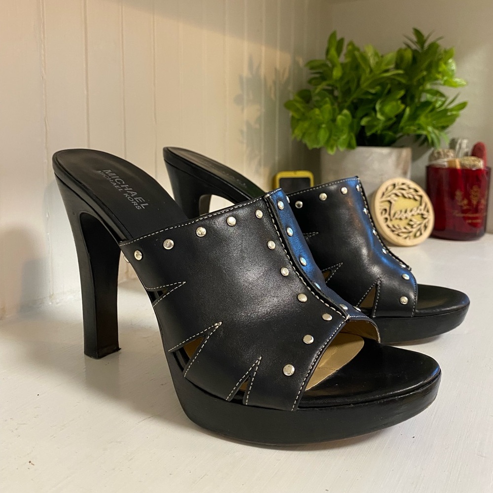 Michael Kors - black silver studded heel size 10M